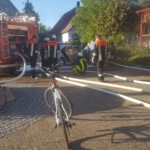 Einsatzkräfte sichern den Einsatzort