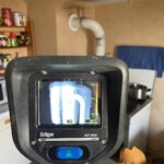 Anzeige der Wärmebildkamera zeigt 45°C