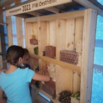 Kinder bauen ein Insektenhotel