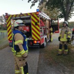 TSF und Einsatzgruppe vor dem Kindergarten in Oestheim