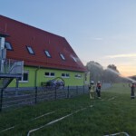 Feuerwehr Löschübung am Kindergarten in Oestheim