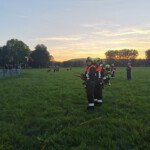 Feuerwehr Löschübung am Kindergarten in Oestheim