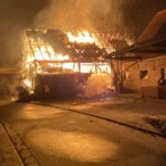 Bild der brennenden Scheune in Diebach