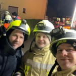 Feuerwehr Einsatzgruppe am Einsatzort in Diebach